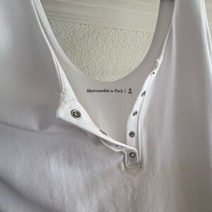 Abercrombie & Fitch White Snap Button Bodysuit